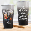 Gift For Yourself, Gift For Women, Camping, Summer, Happy, Gift For Men - Just A Girl Boy Who Loves Camping 3D Effect - Personalized Aluminum Color Changing Cup