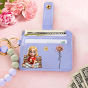 Gift For Yourself,Gift For Women,Reading,Happy - Just A Girl Who Love Books - Personalized Keychain Wristlet Leather Wallet