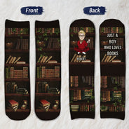 Gift For Yourself,Gift For Women,Reading,Happy,Gift For Men,Christmas - Just A Girl Who Loves Book - Personalized Socks