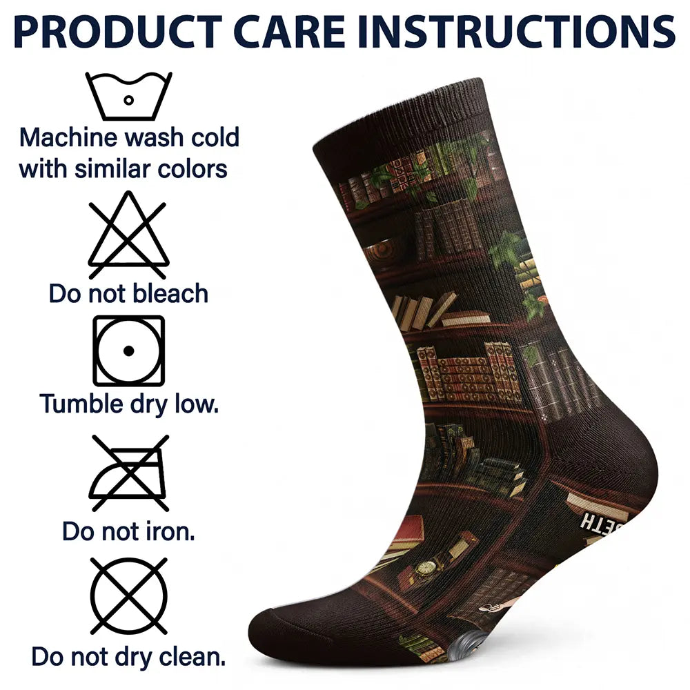 Gift For Yourself,Gift For Women,Reading,Happy,Gift For Men,Christmas - Just A Girl Who Loves Book - Personalized Socks