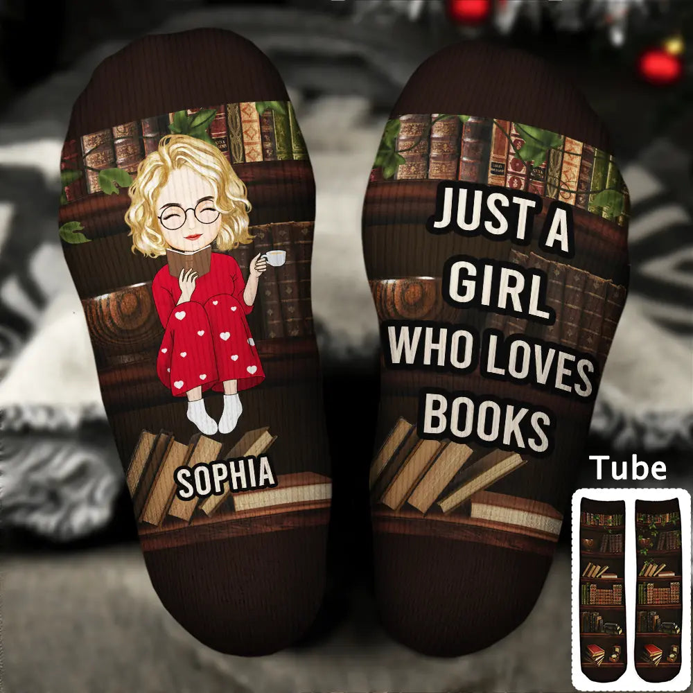 Just A Girl Who Loves Book - Personalized Socks
