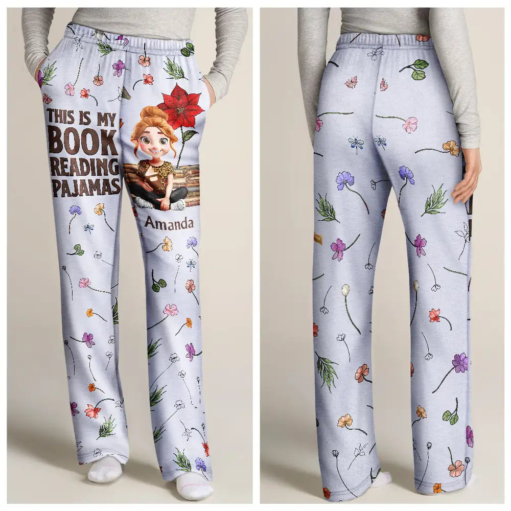 Reading, Gift For Women, Happy - Just A Girl Who Loves Book Birth Month Flower - Personalized Sweatpants