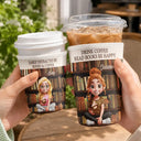 Christmas,Cozy,Reading,Gift For Yourself,Vector - Just A Girl Who Loves Books - Personalized Iced Coffee Sleeve