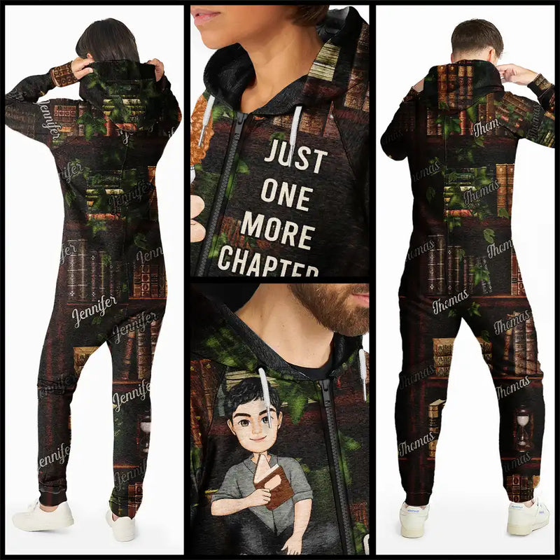 Just A Girl Who Loves Books - Personalized Overall Onesie Hooded Jumpsuit