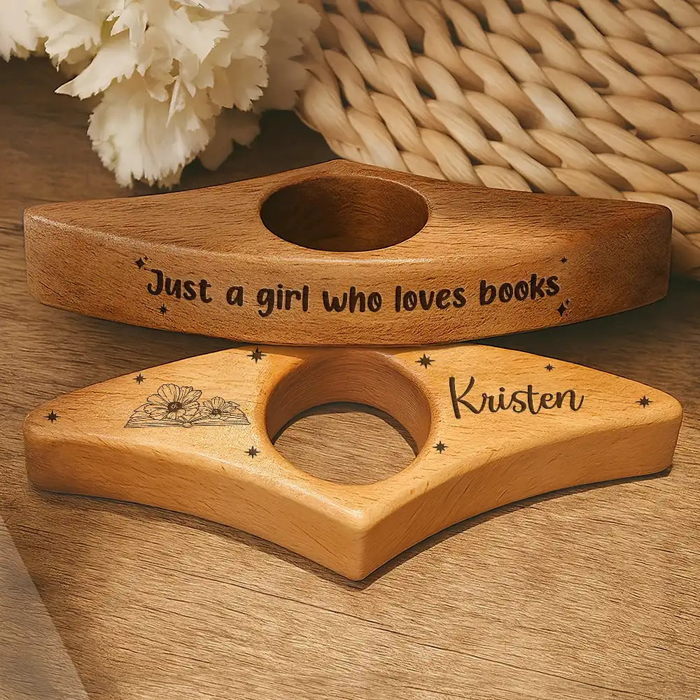 Reading,Gift For Women,Gift For Men,Gift For Yourself,Top Market,Happy - Just A Girl Who Loves Books Birth Flower - Personalized Book Page Holder