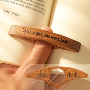 Reading,Gift For Women,Gift For Men,Gift For Yourself,Top Market,Happy - Just A Girl Who Loves Books Birth Flower - Personalized Book Page Holder