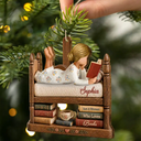 Confident,Christmas,Reading,Gift For Yourself,Gift For Women,Vector - Just A Girl Who Loves Books Bookish Gifts For Book Lovers - Personalized Custom Shaped Wooden Ornament