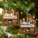 Confident,Christmas,Reading,Gift For Yourself,Gift For Women,Vector - Just A Girl Who Loves Books Bookish Gifts For Book Lovers - Personalized Custom Shaped Wooden Ornament