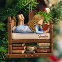 Confident,Christmas,Reading,Gift For Yourself,Gift For Women,Vector - Just A Girl Who Loves Books Bookish Gifts For Book Lovers - Personalized Custom Shaped Wooden Ornament