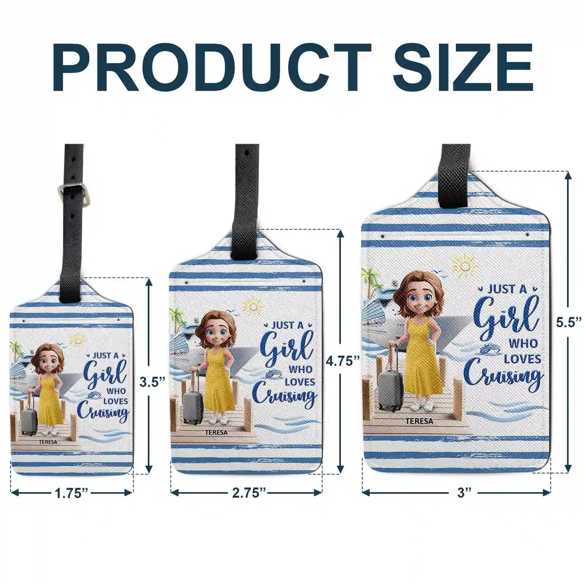 Travel,Cruising,Gift For Yourself,Gift For Women,Happy - Just A Girl Who Loves Cruising - Personalized Luggage Tag