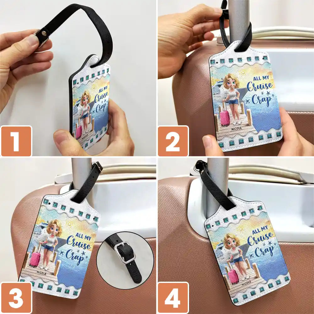 Travel,Cruising,Gift For Yourself,Gift For Women,Happy - Just A Girl Who Loves Cruising - Personalized Luggage Tag