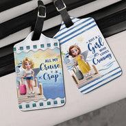 Travel,Cruising,Gift For Yourself,Gift For Women,Happy - Just A Girl Who Loves Cruising - Personalized Luggage Tag