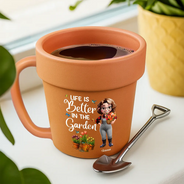 Gardening, Gift For Women, Happy, Gift For Yourself - Just A Girl Who Loves Gardening - Personalized Plant Pot Ceramic Mug