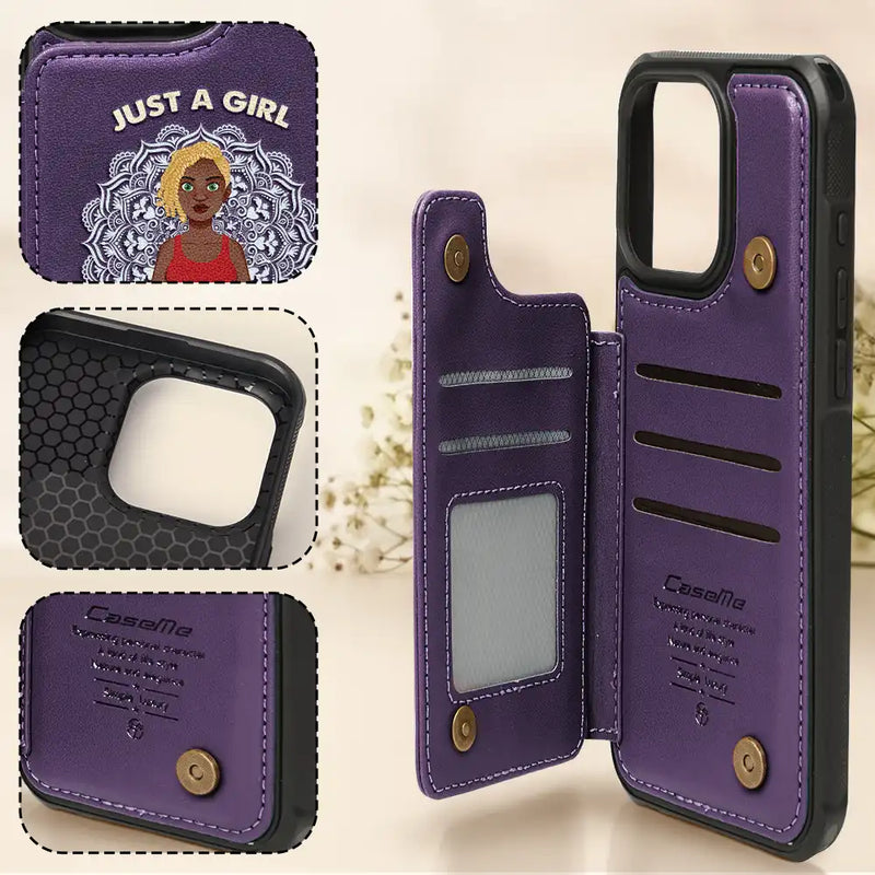 Gift For Girlfriend,Gift For Yourself,Gift For Women,Gift For Bestie - Just A Girl Who Loves Yoga - Personalized Leather Flip Wallet Phone Case