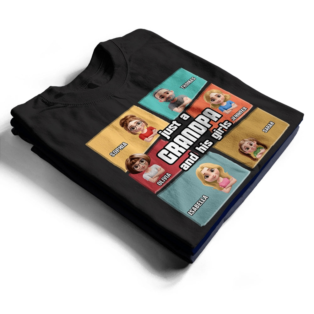 Gift For Father,Gift For Grandpa,Funny - Just A Grandpa Dad And His Girl Comic Style - Personalized T Shirt