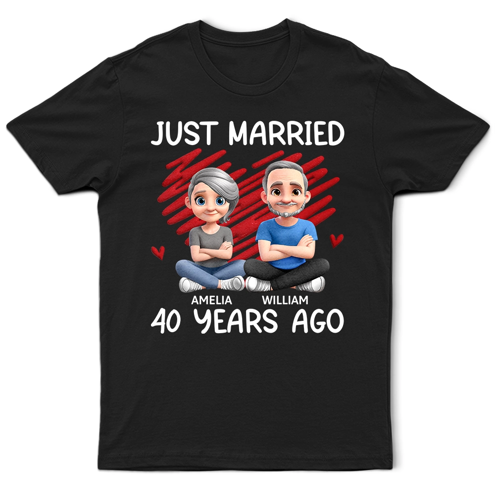 Gift For Couples,Gift For Husband,Gift For Wife,Gift For Boyfriend,Gift For Girlfriend,Funny,Old Couples - Just Married Many Years Ago Couple - Personalized T Shirt