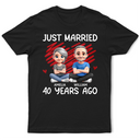 Gift For Couples,Gift For Husband,Gift For Wife,Gift For Boyfriend,Gift For Girlfriend,Funny,Old Couples - Just Married Many Years Ago Couple - Personalized T Shirt