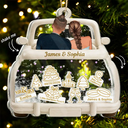 Christmas,Married Couple,Romantic,Gift For Couples,Icon - Just Married Wedding Couple - Personalized 3-Layered Acrylic Shaker Ornament
