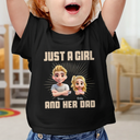 Just A Dad And His Girl 3D Effect Crossed Arms - Personalized T Shirt