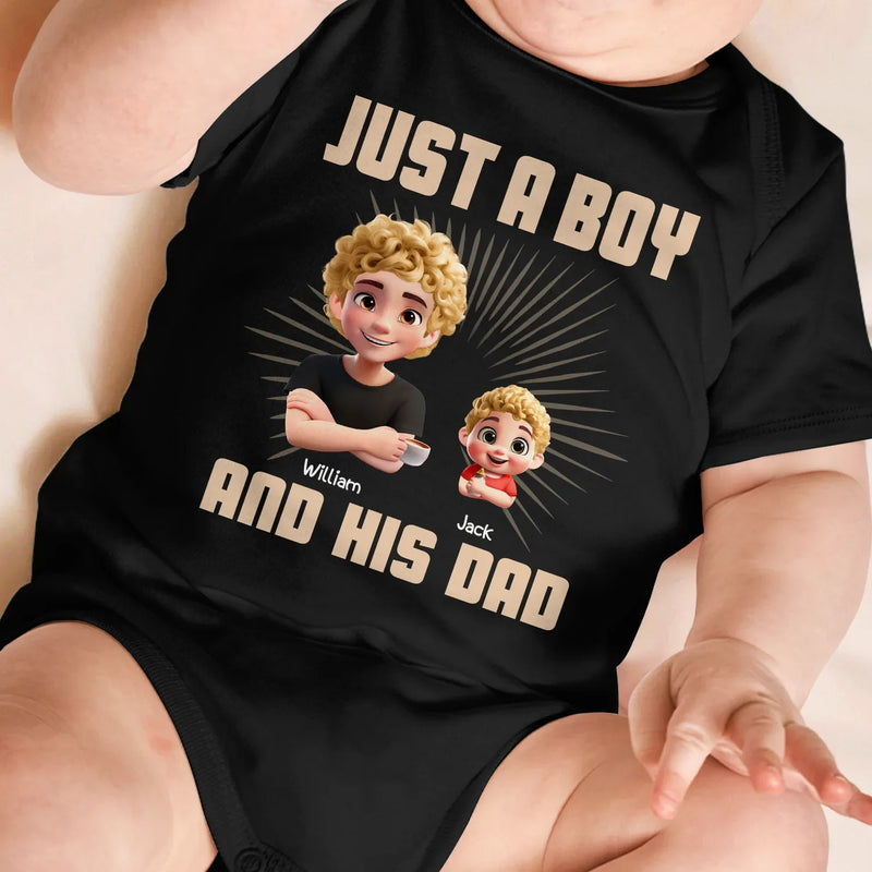Just A Dad And His Girl 3D Effect Crossed Arms - Personalized T Shirt