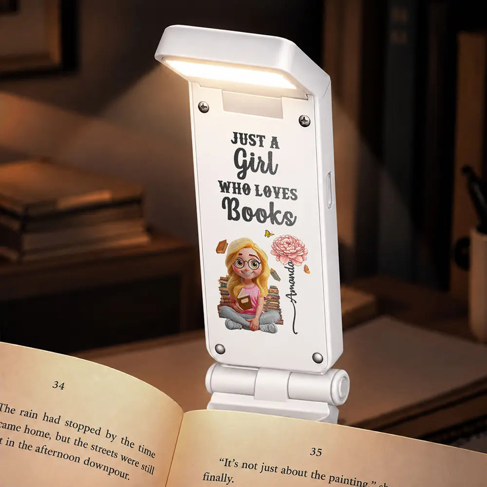 Confident,Christmas,Reading,Gift For Yourself,Vector - Just A Girl Who Loves Books Bookish Gifts For Book Lovers - Personalized Book Light Clip