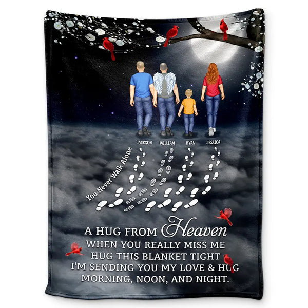 Family - You Never Walk Alone Sending You My Love - Personalized Fleece Blanket, Sherpa Blanket