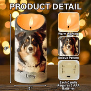 Memorial,Family,Pet Lovers,Sad - Custom Photo The Moment Your Heart Stopped Calendar - Personalized Flameless LED Candle