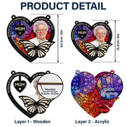 Memorial - Custom Photo Your Wings Were Ready - Personalized Window Hanging Suncatcher Ornament