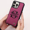Gift For Yourself,Gift For Women,Gift For Men - Monogram Initial - Personalized Leather Flip Wallet Phone Case
