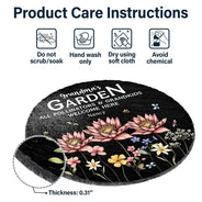 Gift For Grandma,Grandma's Hobby,Happy,Grandma,Grandkids - Pollinators And Grandkids Welcome Here - Personalized Circle Memorial Garden Stone
