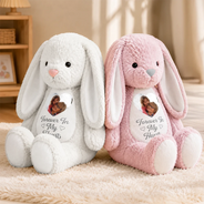 Custom Photo A Cuddle From Heaven Memorial - Personalized Soft Toy Bunny