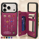 Gift For Grandma,Gift For Mother,Love,Gift For Women - Birth Flower Grandma's Garden - Personalized Leather Flip Wallet Phone Case