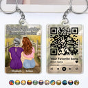 Gift For Mother,Mom,Children - QR Code Mother Daughters Forever Linked Together - Personalized Acrylic Keychain
