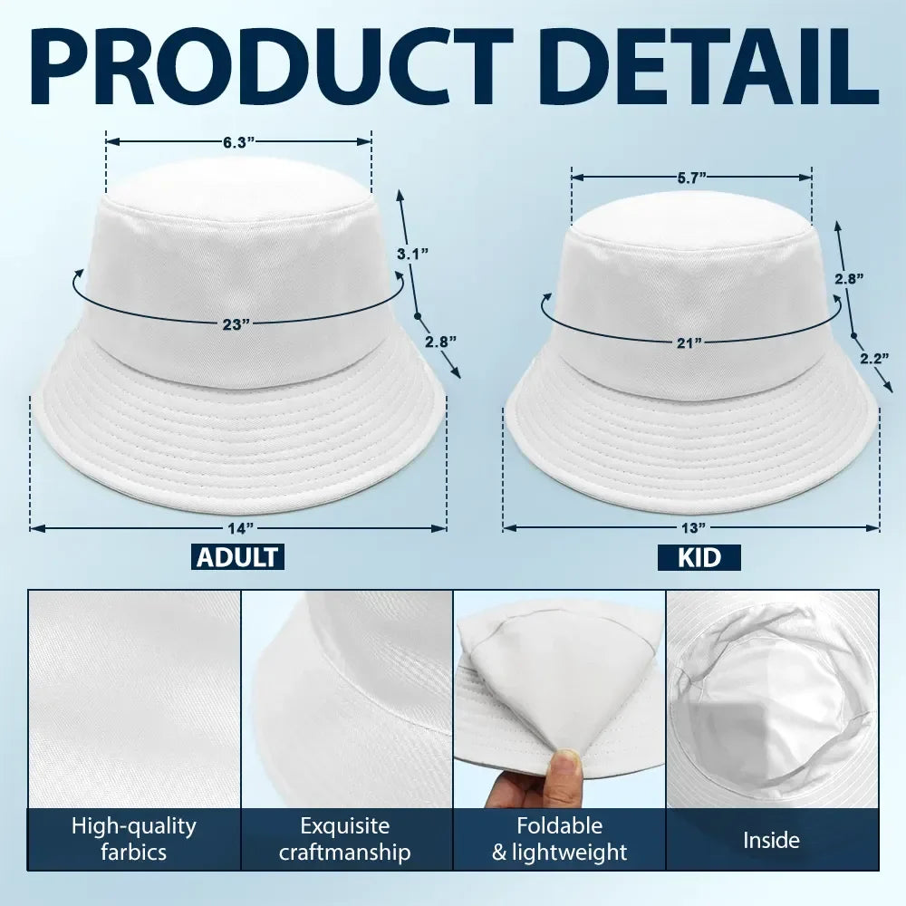 Monogram Tropical Pattern - Embroidery Text Effect Printed, Personalized Bucket Hat