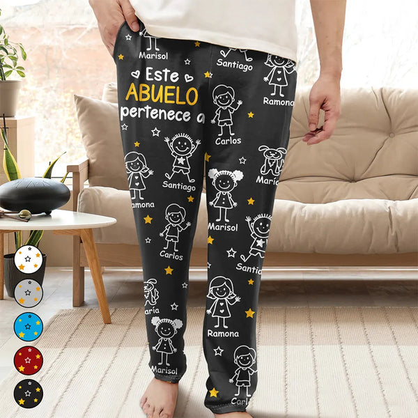 Gift For Women,Gift For Men,Parents,Gift For Mother,Gift For Grandpa,Gift For Father,Gift For Grandma,Gift For Grandparents,Love,Spanish - Este Abuelo Esta Abuela Este Papá Esta Mamá Pertenece A - Pantalón De Pijama Personalizado