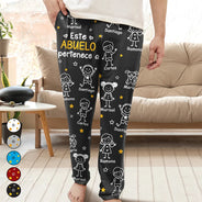 Gift For Women,Gift For Men,Parents,Gift For Mother,Gift For Grandpa,Gift For Father,Gift For Grandma,Gift For Grandparents,Love,Spanish - Este Abuelo Esta Abuela Este Papá Esta Mamá Pertenece A - Pantalón De Pijama Personalizado
