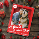 Pet Lovers,Pet Mom,Pet Dad,Dog Lovers,Dog Mom,Dog Dad,Happy,Christmas,Top Market - Custom Photo A Girl & Her Dogs Unbreakable Bond Toy Box - Personalized Custom Shaped Acrylic Ornament