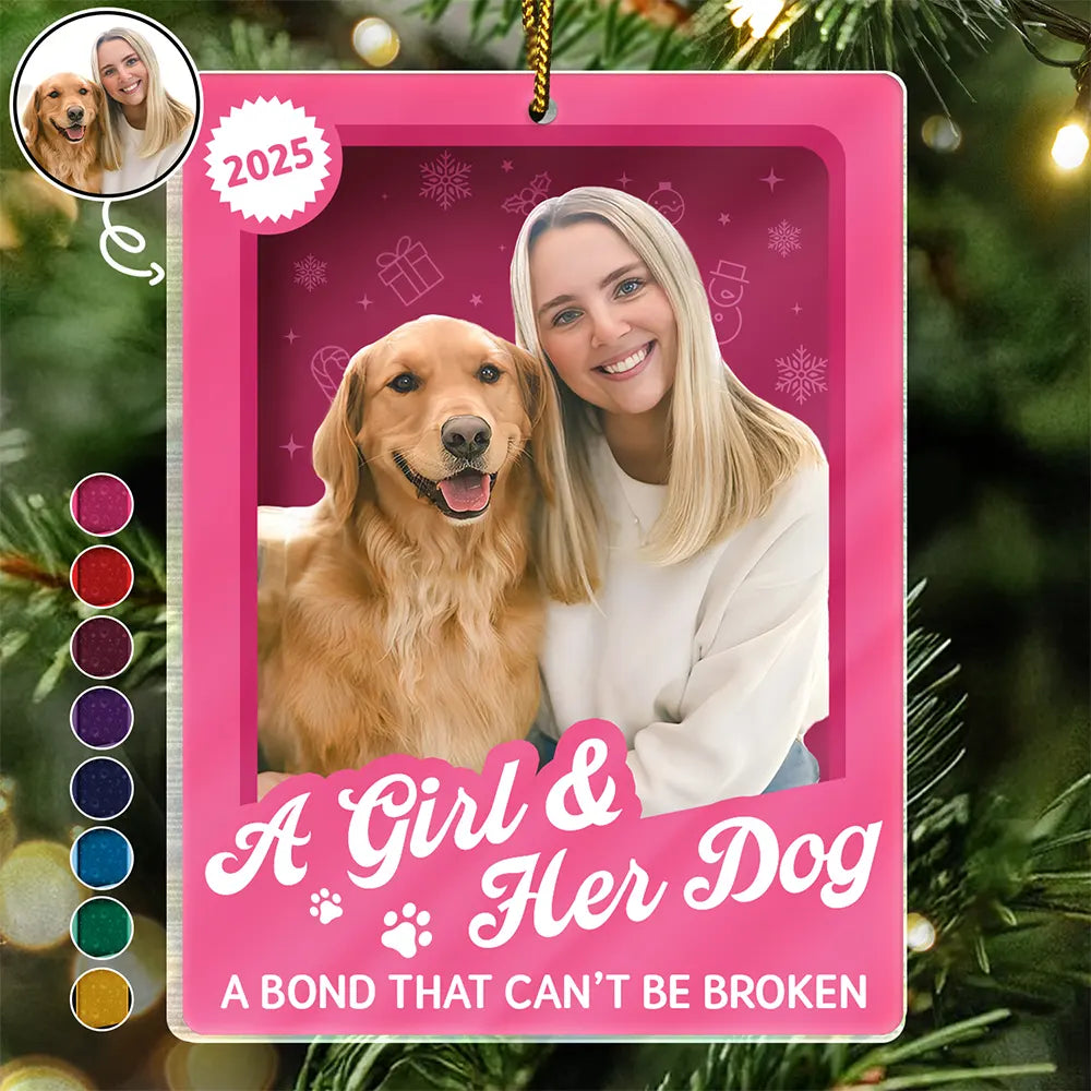 Custom Photo A Girl & Her Dogs Unbreakable Bond Toy Box - Personalized Custom Shaped Acrylic Ornament