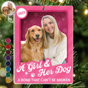 Pet Lovers,Pet Mom,Pet Dad,Dog Lovers,Dog Mom,Dog Dad,Happy,Christmas,Top Market - Custom Photo A Girl & Her Dogs Unbreakable Bond Toy Box - Personalized Custom Shaped Acrylic Ornament