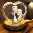Custom Photo My Favorite Place In All The World Is Next To You - Personalized Crystal Heart Shaped Lamp