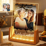 Mom,Daughters (Adult),Gift For Mother,Gift For Daughter,Love,Custom Photo - Custom Photo Mother And Daughters Forever Linked Together - Personalized Night Light