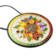 Gift For Grandma,Grandma - Grandkids,Grandma's Hobby,Gardening,Happy,Icon,Adorable - Grandma's Love Bugs Stained Glass Effect - Personalized Stained Glass Window Hanging Suncatcher