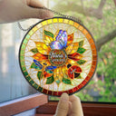Gift For Grandma,Grandma - Grandkids,Grandma's Hobby,Gardening,Happy,Icon,Adorable - Grandma's Love Bugs Stained Glass Effect - Personalized Stained Glass Window Hanging Suncatcher