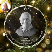 Custom Photo Memorial Your Wings Were Ready - Personalized Circle Glass Ornament