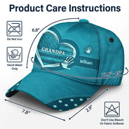 Independence Day,Gift For Father,Gift For Grandpa,Grandpa - Grandkids,Happy,Icon,Proud - Stars & Stripes Grandpa Dad Kids Handprints - Personalized Classic Cap