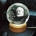 Custom Photo,Memorial,Family,Photo,Sympathetic - Custom Photo Memorial Family Your Wings Were Ready - Personalized Crystal Globe Lamp