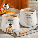 Custom Photo,Gift For Father,New baby,New Dad,Non-Eng,Calendar,Photo - Watercolor,Adorable - Calendar Custom Photo Watercolor The Day You Became My Dad - Personalized Tapered Mug