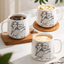 Custom Photo,Gift For Father,Dad - Children,Non-Eng,Photo - Pencil Sketch,Proud - Custom Photo Pencil Sketch Best Dad Ever Dad Family Gift - Personalized Tapered Mug