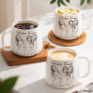 Custom Photo,Gift For Bestie,Happy,Non-Eng,Photo - Pencil Sketch,Sentimental - Custom Photo Pencil Sketch A True Friendship Is A Journey Without An End - Personalized Tapered Mug