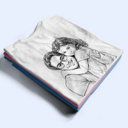 Custom Photo,Gift For Father,New Dad,New baby,Photo - Pencil Sketch,Adorable - Custom Photo Pencil Sketch Dad Tshirt With Kid's Name, First Time Dad - Personalized T Shirt